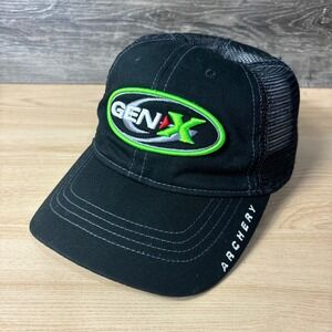 Gen X Archery Hat Cap Strap Back Black Hunting Outdoors One Size Adjustable